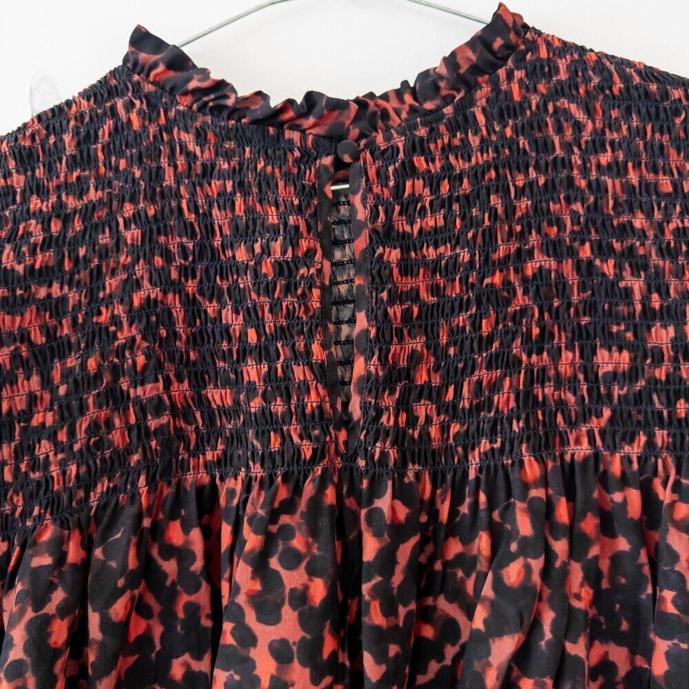 Marie Oliver 100% Silk Sofia Blouse in Vermillion Print, Size M - Picture 11 of 12